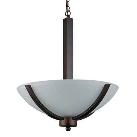 YOSEMITE HOME DECOR 3 Light Bowl Chandelier in Coffee Finish with Acid Wash Glass 107-3B-16AWCF